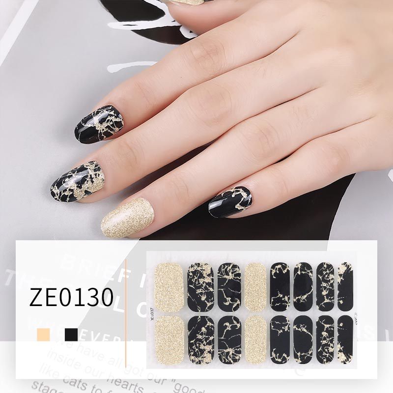 Black and gold marble nail wraps