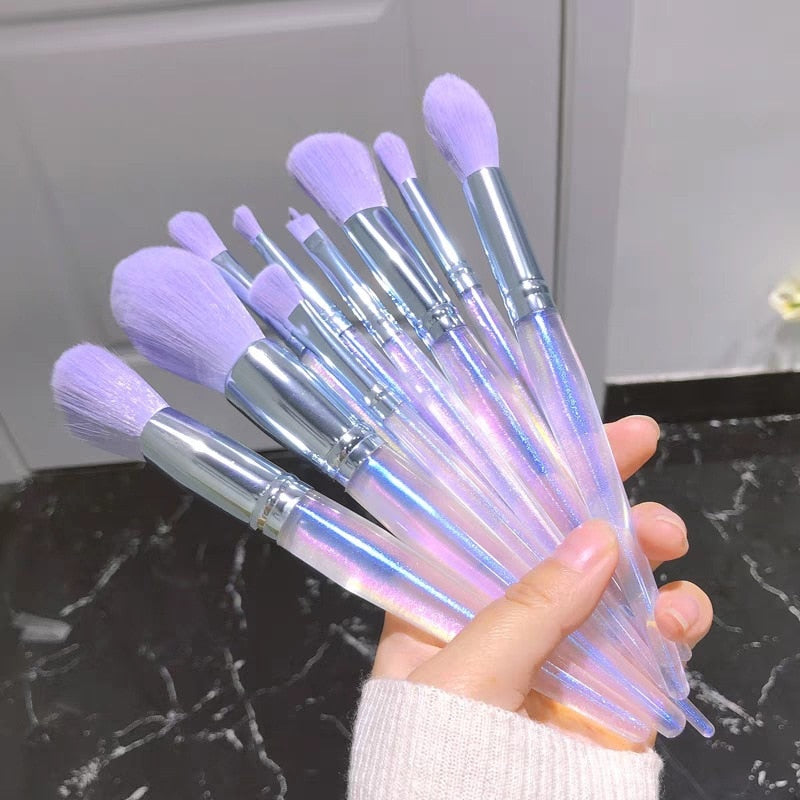  Irredescent Makeup Brushes_Purple make up brushes