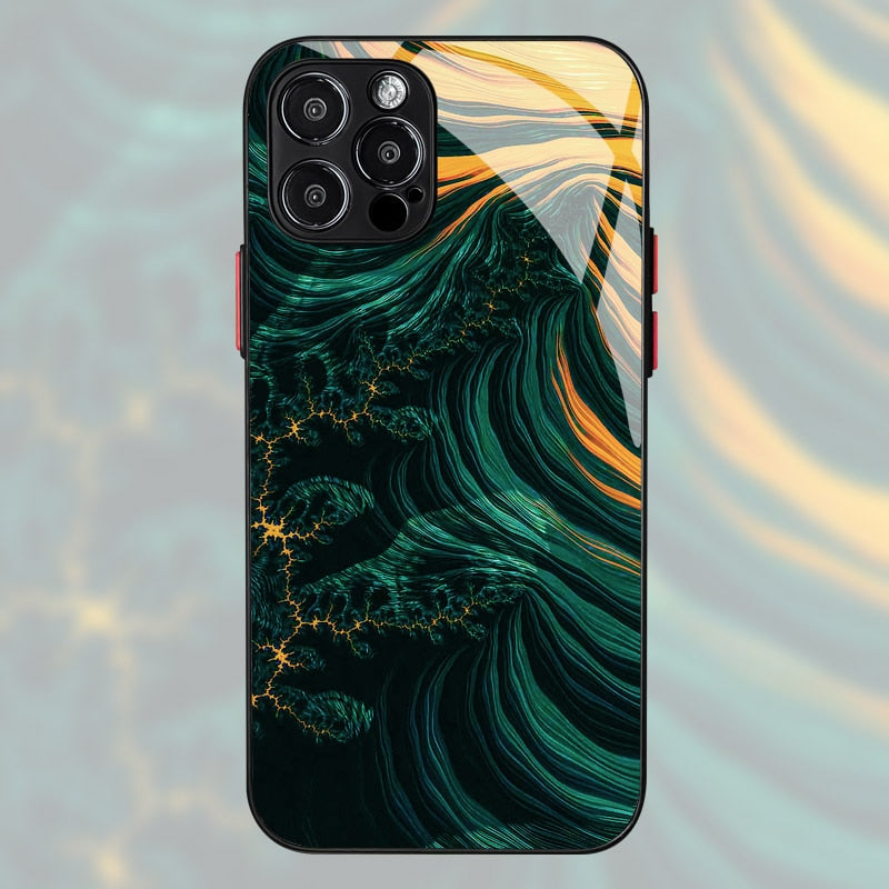 Green and gold marble shockproof iphone case 